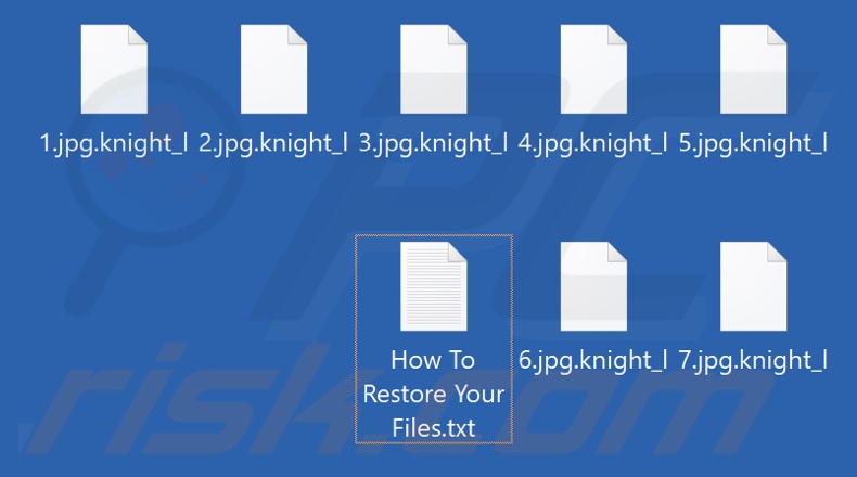 Archivos cifrados por el ransomware Knight (extensión .knight_l)