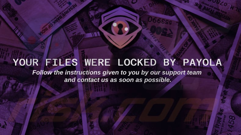 Fondo de escritorio del ransomware Payola