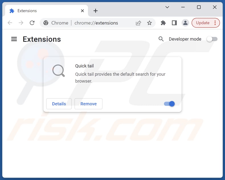 Eliminar extensiones de Google Chrome relacionadas con tailsearch.com