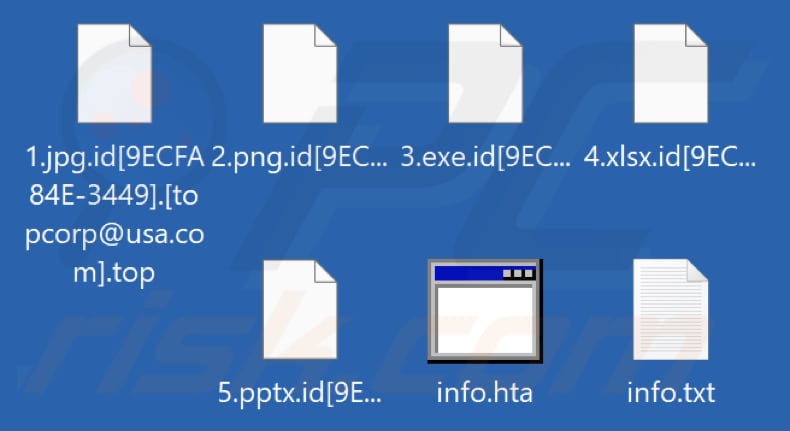 Archivos cifrados por Top ransomware (extensión .top)