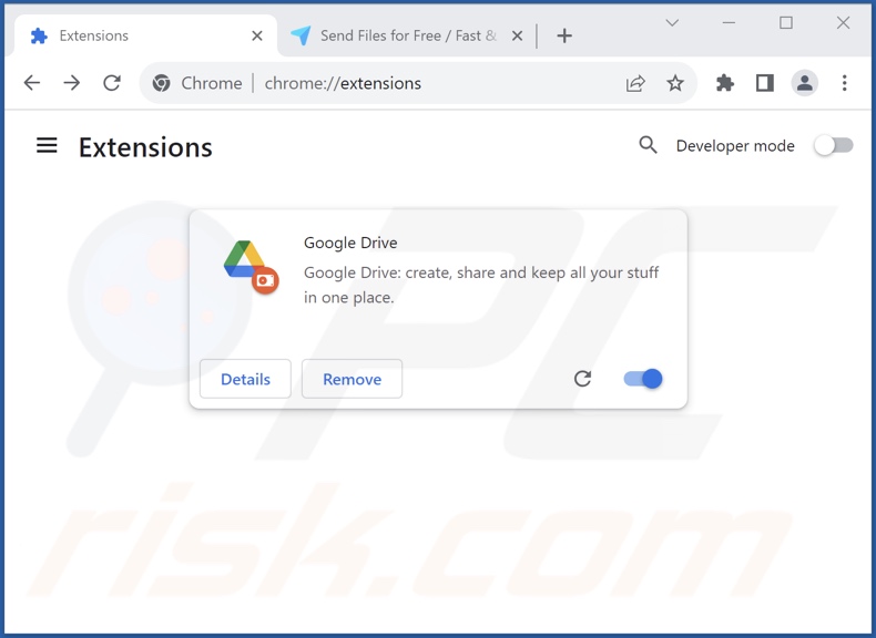 Extensión falsa de Google Drive