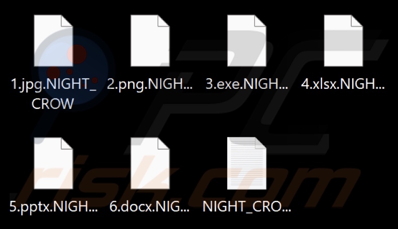 Archivos cifrados por el ransomware NIGHT CROW (extensión .NIGHT_CROW)