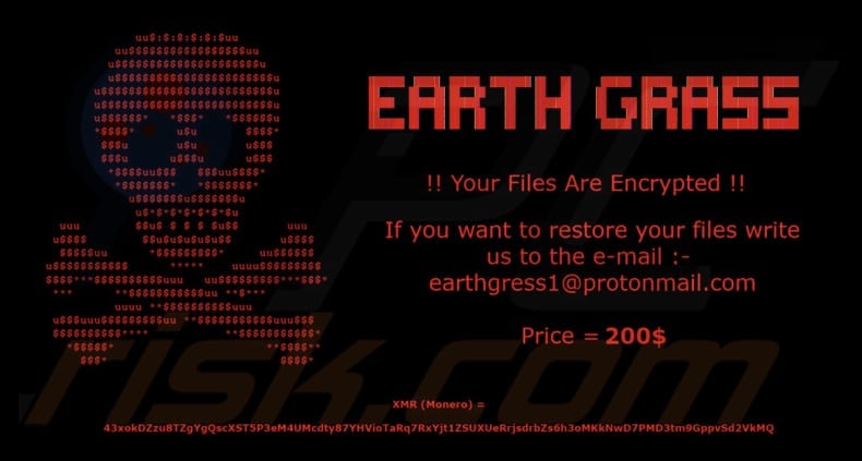 Fondo de escritorio del ransomware EARTH GRASS