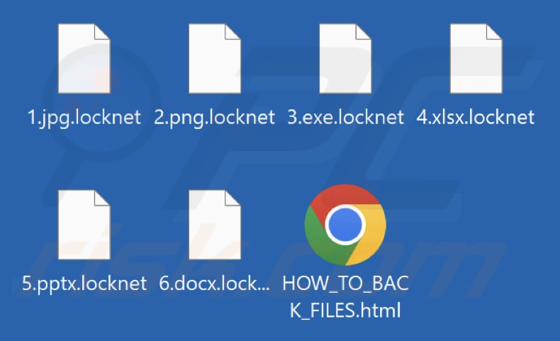 Archivos encriptados por el ransomware Locknet (extensión .locknet)
