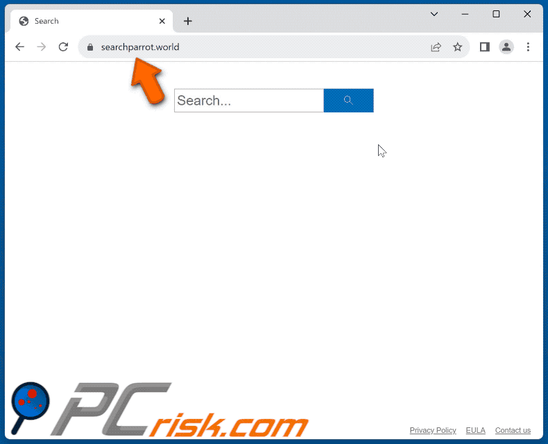 searchparrot.world redirige a ask.com a través de searchmonsoon.com