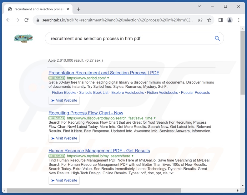 Searchtabs.io secuestrador del navegador
