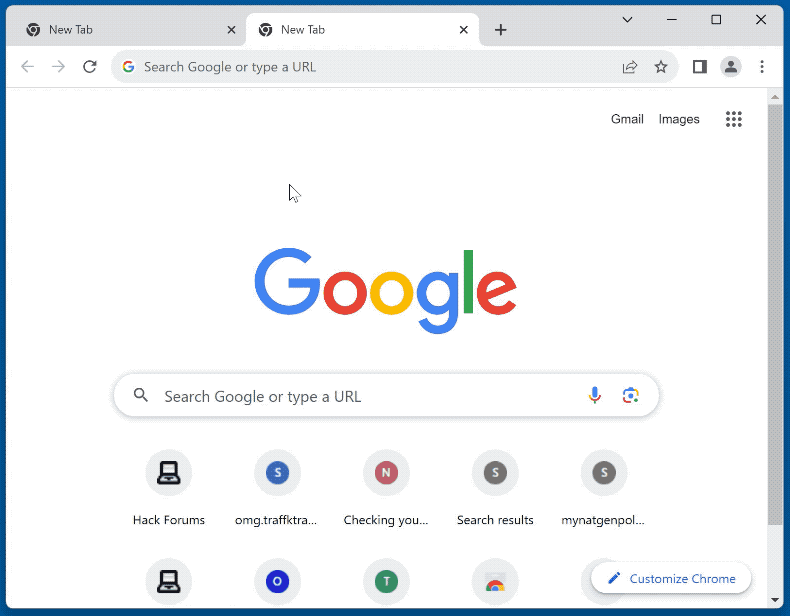 Los redireccionamientos del secuestrador de navegador searchtabs.io (GIF)