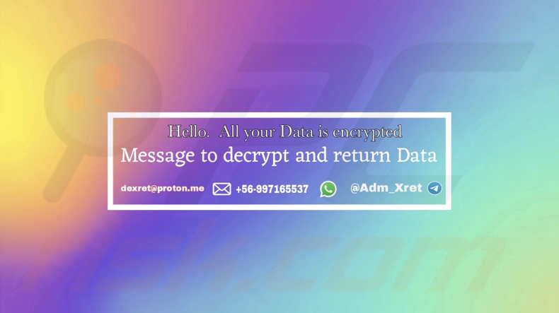 Fondo de escritorio del ransomware Xret