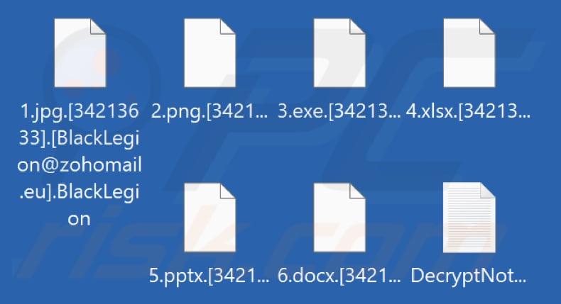 Archivos cifrados por el ransomware BlackLegion (extensión .BlackLegion)