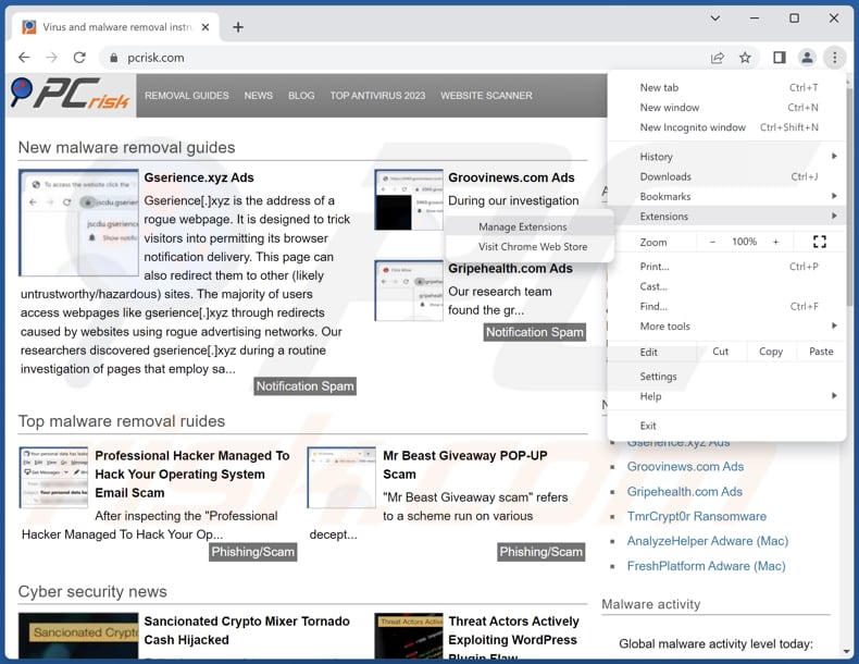 Cómo eliminar el malware DataEngine de Google Chrome paso 1