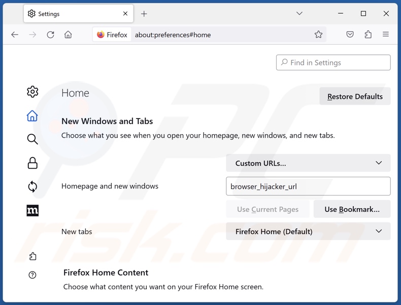 Cambiar la página de inicio de Mozilla Firefox
