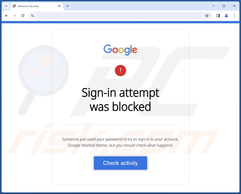 Estafa Google - Sign-in Attempt Was Blocked