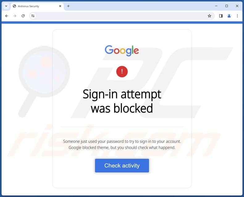 Estafa Google - Sign-in Attempt Was Blocked