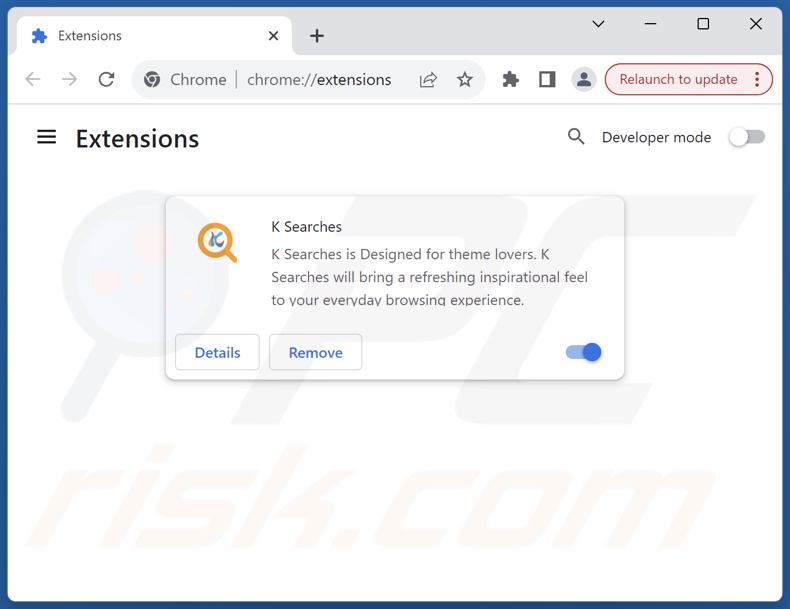 Cómo eliminar las extensiones de Google Chrome relacionadas con ksearches.com
