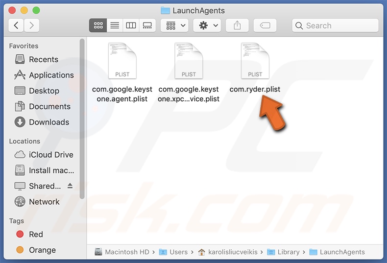 Ryder adware en ~/Library/LaunchAgents