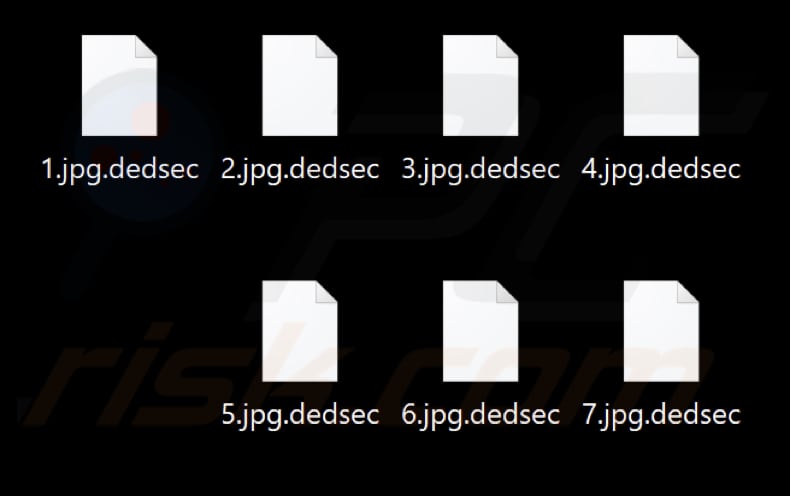 Archivos cifrados por el ransomware Dedsec (extensión .dedsec)