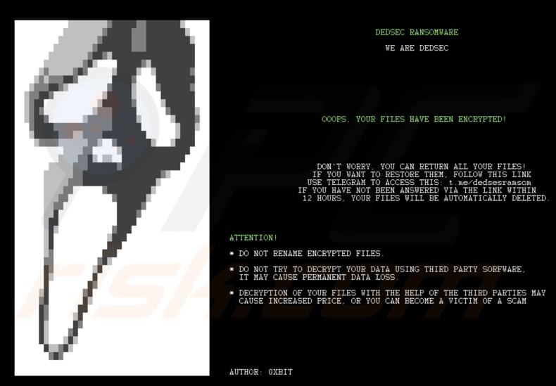 Fondo de escritorio del ransomware Dedsec