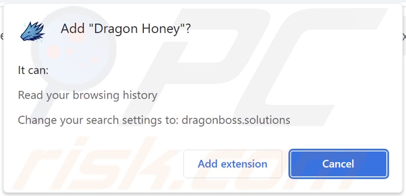 El secuestrador del navegador Dragon Honey pide permisos