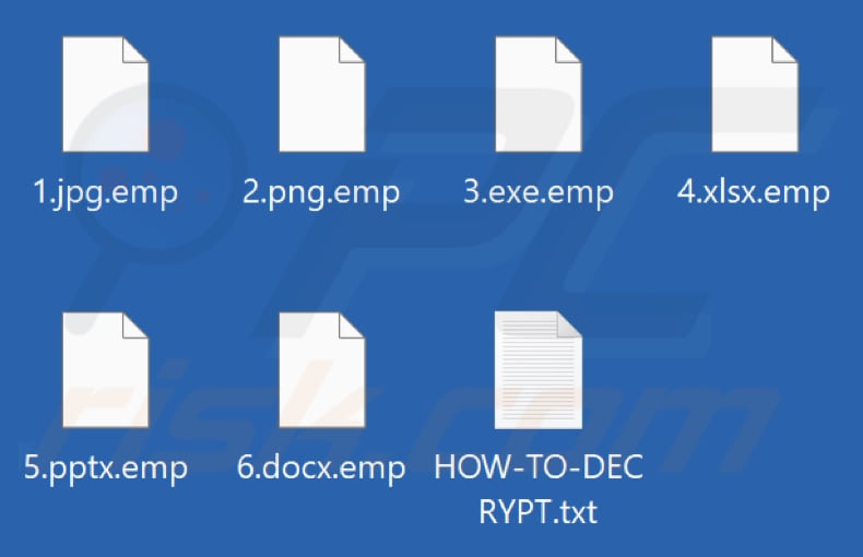 Archivos cifrados por el ransomware Empire (extensión .emp)