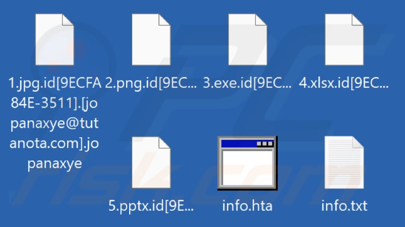 Archivos cifrados por el ransomware Jopanaxye (extensión .jopanaxye)