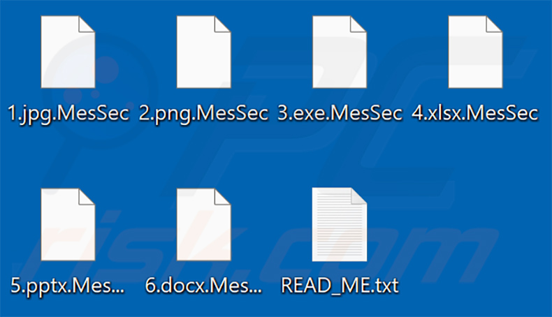 Archivos cifrados por el ransomware Mesmerised (extensión .MesSec)
