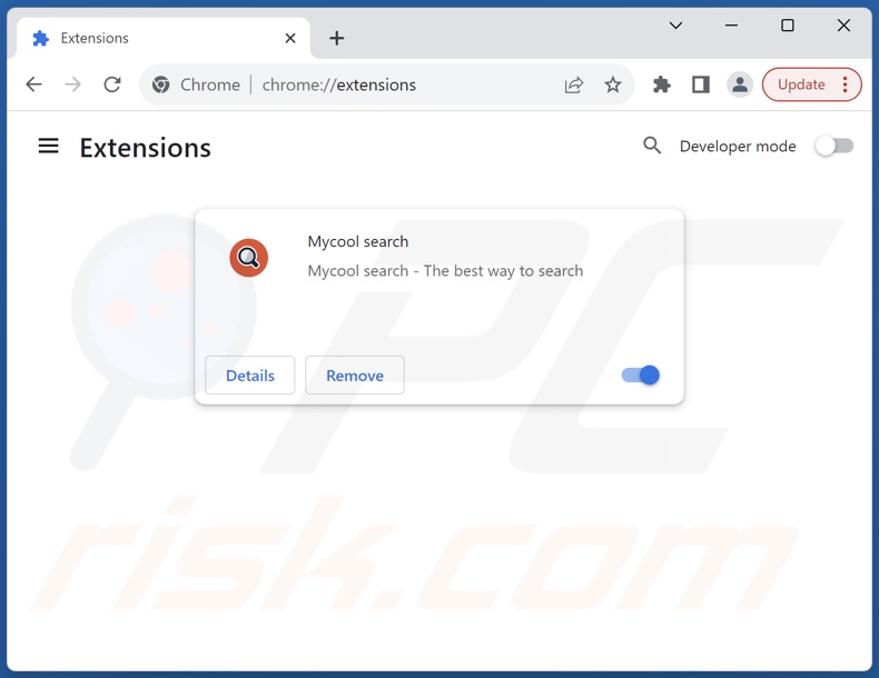 Cómo eliminar las extensiones de Google Chrome relacionadas con search.mycooltab.com