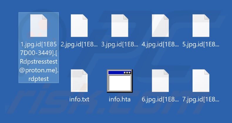 Archivos cifrados por el ransomware Rdptest (extensión .rdptest)