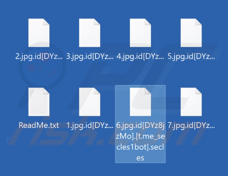 Archivos cifrados por el ransomware Secles (extensión .secles)