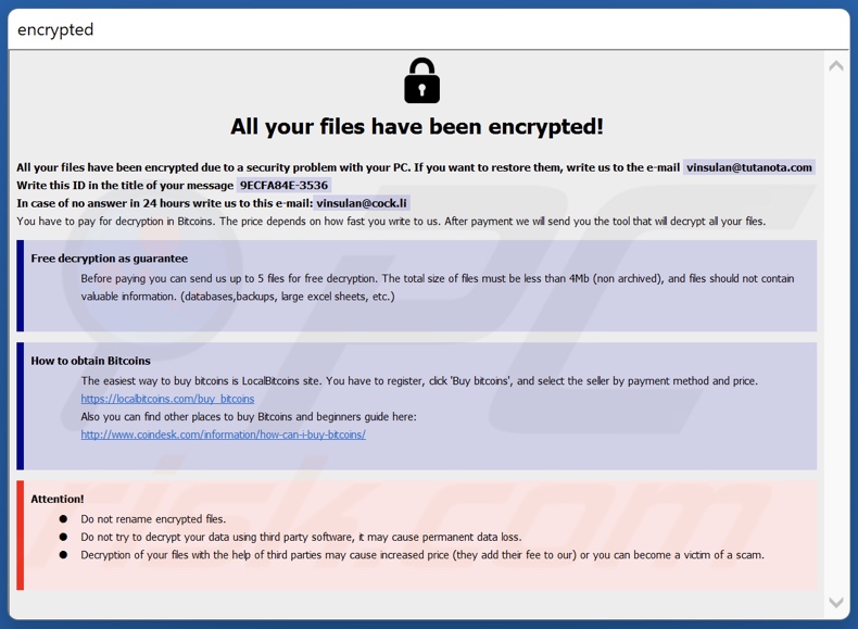 Nota de rescate del ransomware Dxen (info.hta)