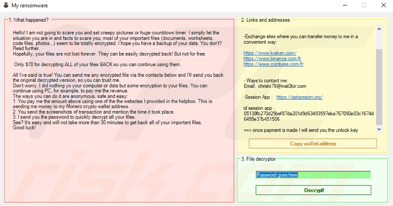HomuWitch ransomware nota de rescate (pop-up)
