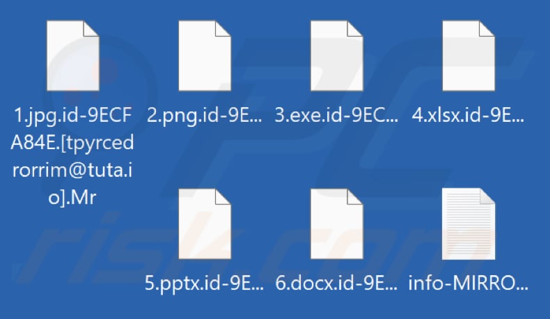 Archivos cifrados por el ransomware MIRROR (extensión .Mr)