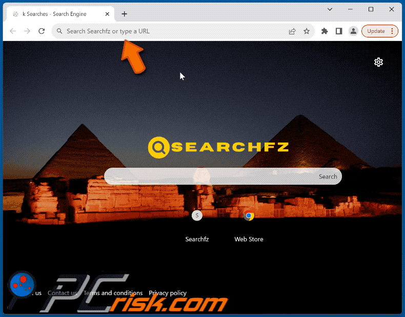 El secuestrador del navegador Searchfz searchfz.com redirige a bing.com