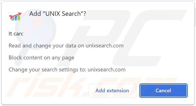 El secuestrador del navegador UNIX Search solicita permisos