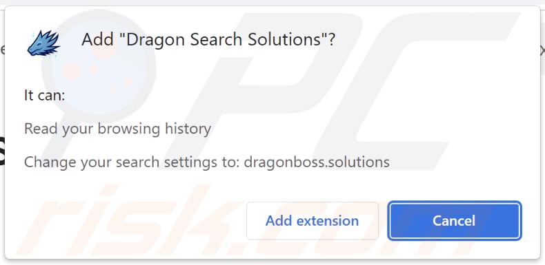 Dragon Search Solutions secuestrador del navegador pidiendo permisos