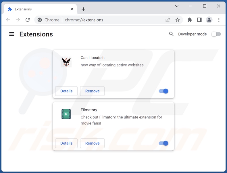 Eliminar las extensiones de Google Chrome relacionadas con finderssearching.com