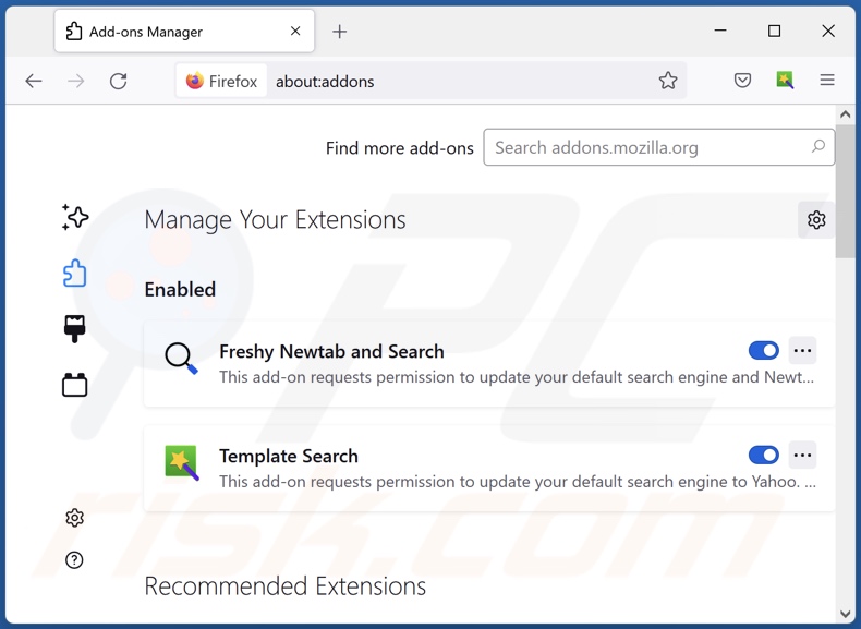 Eliminar las extensiones de Mozilla Firefox relacionadas con finderssearching.com