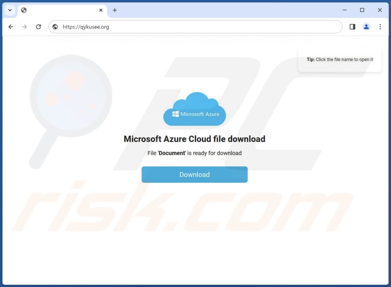 Latrodectus loader falso sitio web de Azure utilizado para la distribución