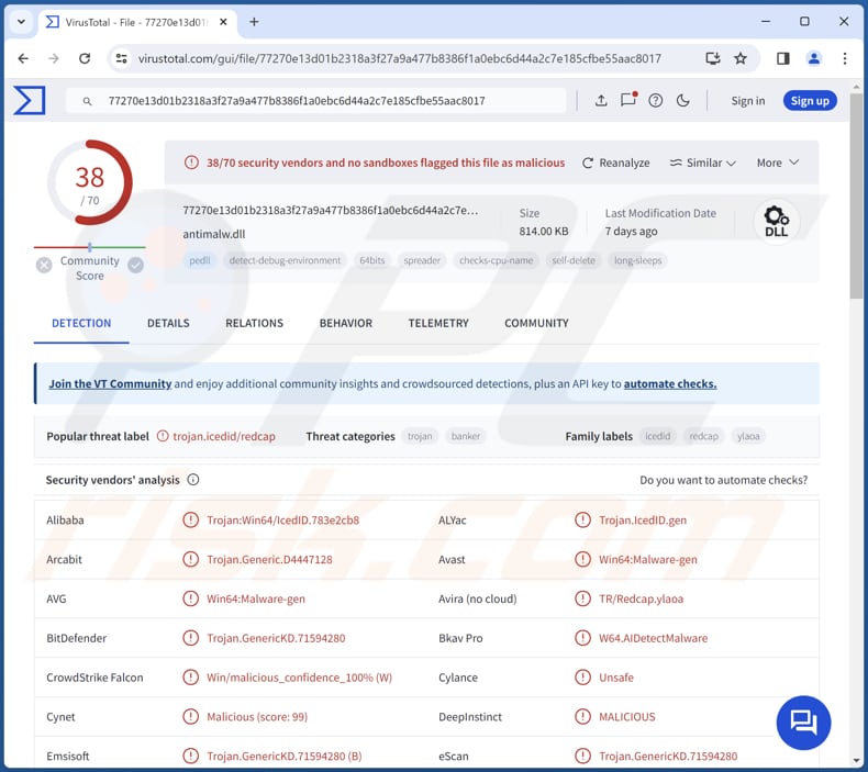 Malware Latrodectus 