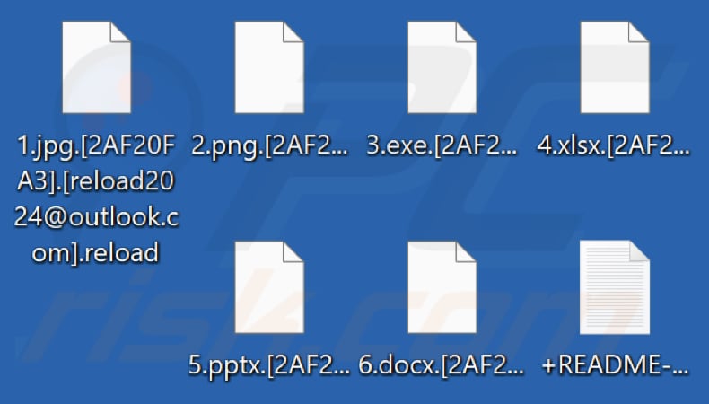 Archivos cifrados por el ransomware Reload (extensión .reload)
