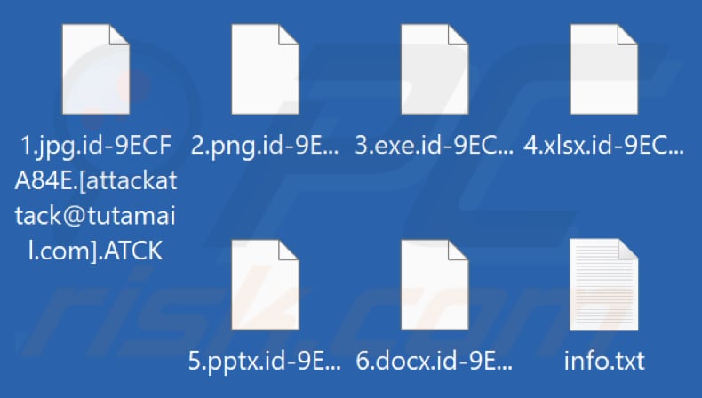 Archivos cifrados por el ransomware ATCK (extensión .ATCK)