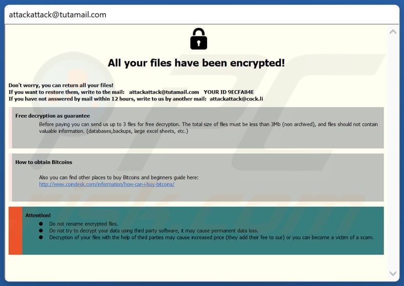 ATCK ransomware nota de rescate emergente