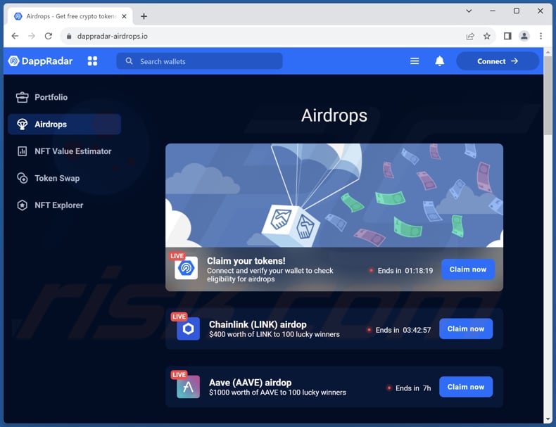 Estafa DappRadar Airdrops