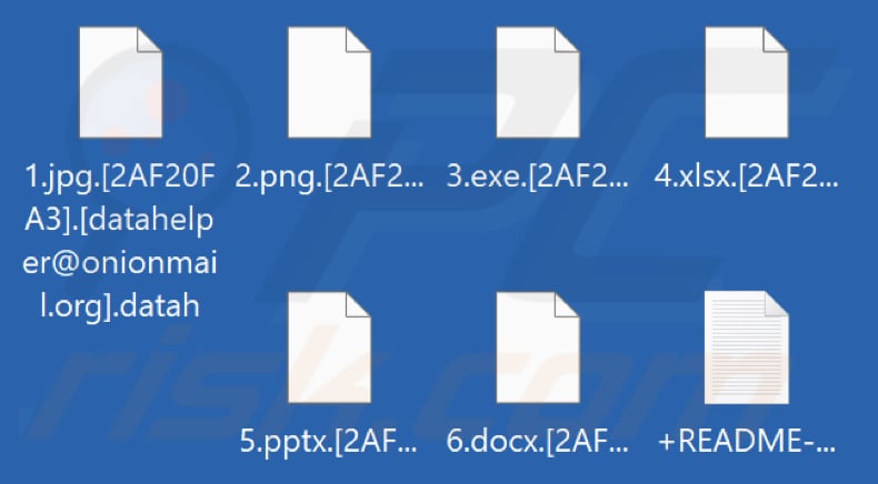 Archivos cifrados por el ransomware Datah (extensión .datah)