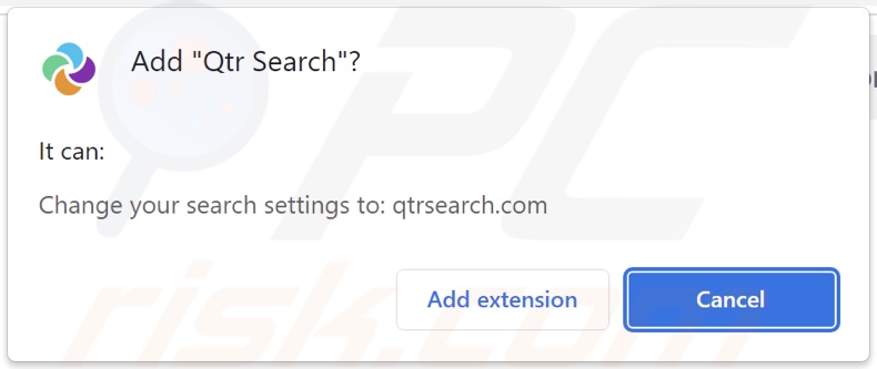 Qtr Search secuestrador del navegador pidiendo permisos