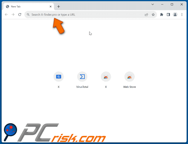 X-Finder. Search browser hijacker redirecting through x-finder.pro to maxask.com (GIF)