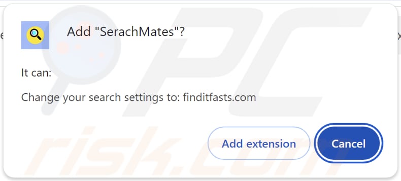 El secuestrador del navegador SerachMates solicita permisos