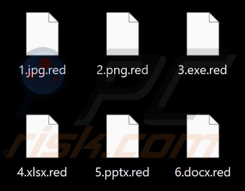 Archivos cifrados por el ransomware GhosHacker (extensión .red)