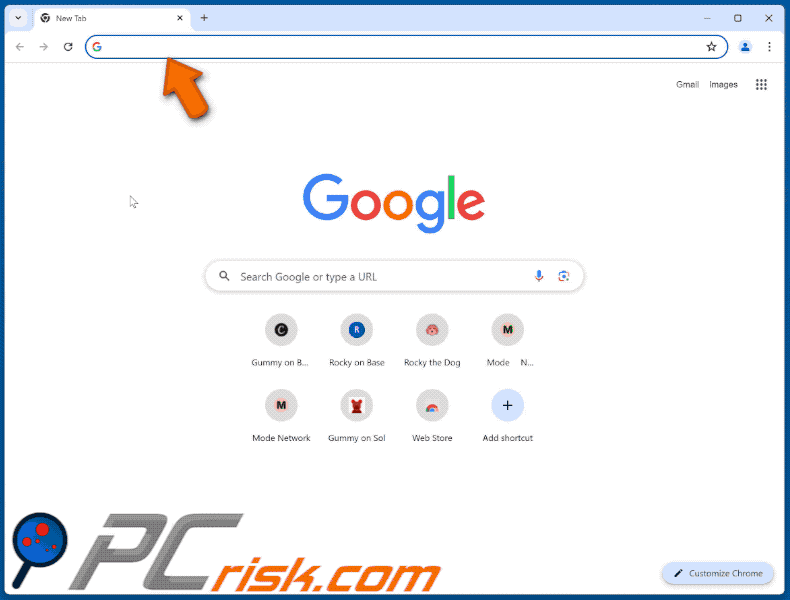 $GUMMY airdrop apariencia de un sitio web fraudulento