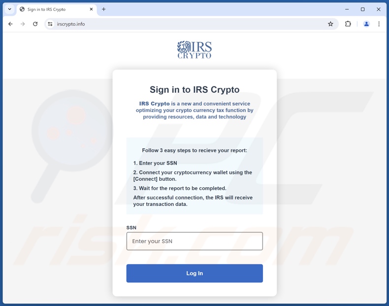 IRS Crypto estafa