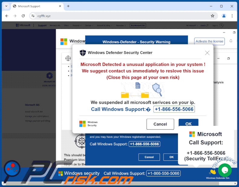 Aparición de la estafa Microsoft detectó una aplicación inusual en su sistema